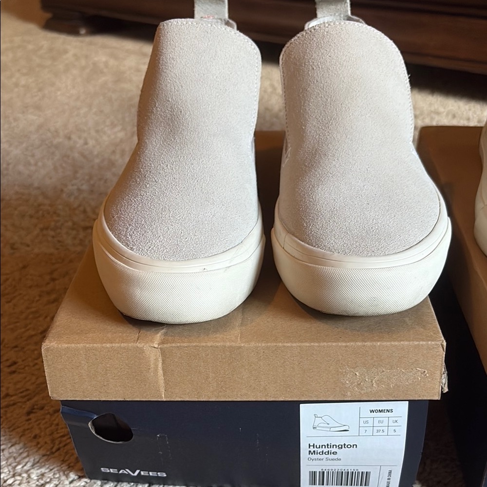 2 PAIR SeaVees Cream Slip-On Sneakers